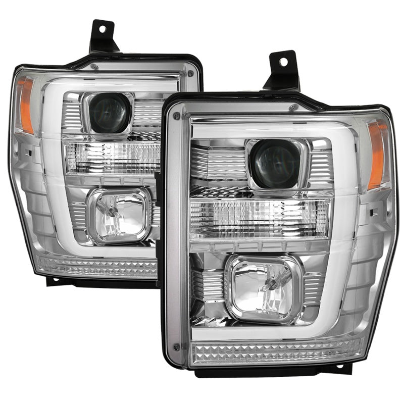 Spyder 08-10 Ford F-250 Ver 2 Proj Headlight - Switch Back Light Bar - Chrome - PRO-YD-FS08V2-SBLB-C 5086211 5086211 Photo - Primary