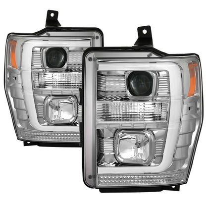 Spyder 08-10 Ford F-250 Ver 2 Proj Headlight - Switch Back Light Bar - Chrome - PRO-YD-FS08V2-SBLB-C 5086211 5086211 Photo - Primary