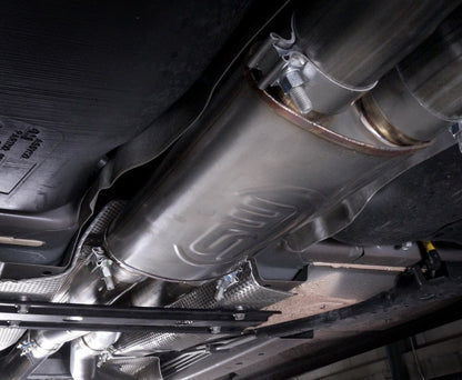 Stainless Works 2008-09 Pontiac G8 GT 3in Catback Systemt X-Pipe Turbo Chambered Muffler 3.5in Tips PG8CBFC PG8CBFC Photo - Mounted