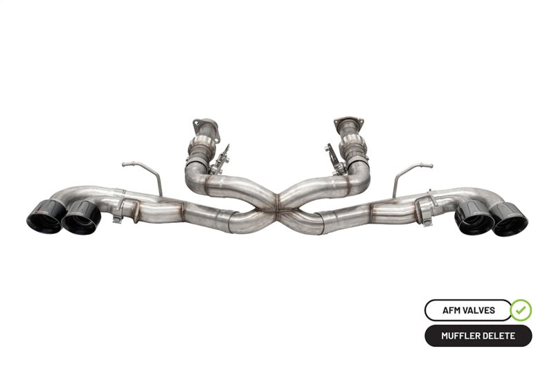Corsa 2020 Corvette C8 3in Xtreme Cat-Back Exhaust 4.5in Blk Quad Tips - Integrates stock AFM Valve 21102BLK 21102BLK Photo - Primary