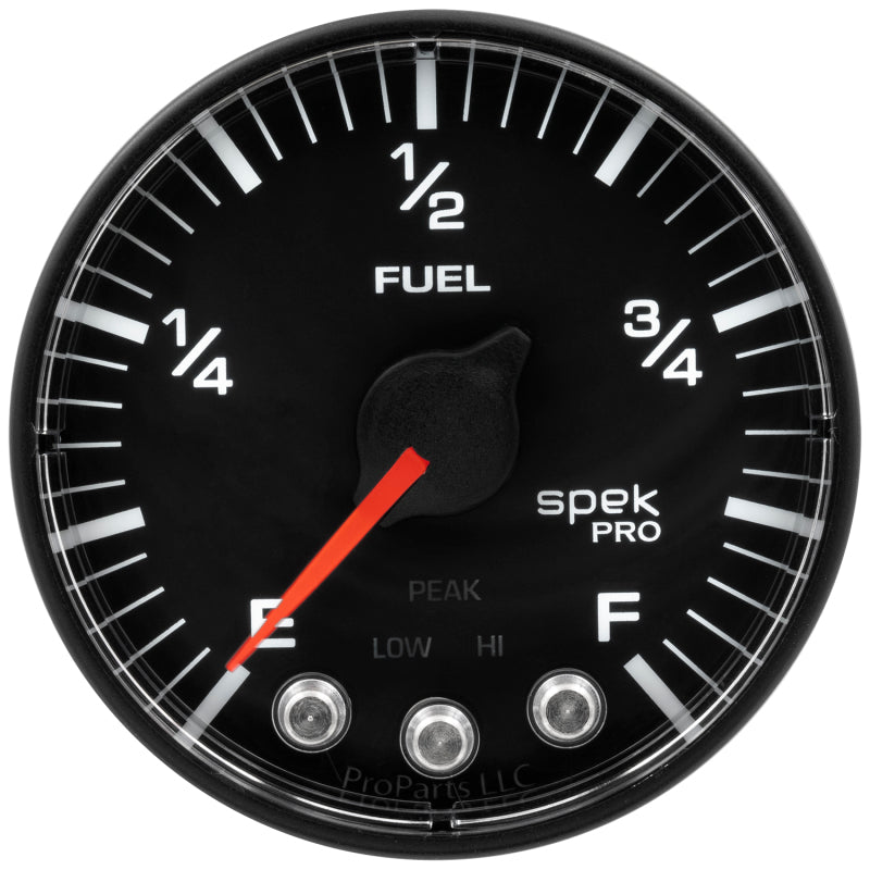 Autometer Spek-Pro Gauge Fuel Level 2 1/16in 0-270 Programmable Blk/Blk P312328 P312328 User 1