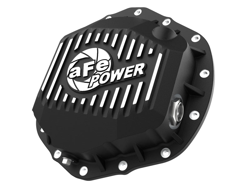 aFe 2020 Chevrolet Silverado 2500 HD  Rear Differential Cover Black ; Pro Series w/ Machined Fins 46-71260B 46-71260B Photo - Primary