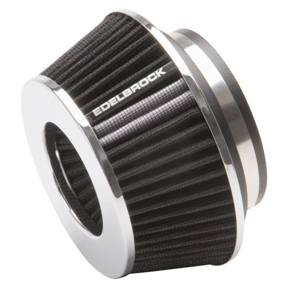 Edelbrock Air Filter, Pro-Flo Series, Conical, 3.7" Tall, Black/Chrome 43610 Photo - Primary
