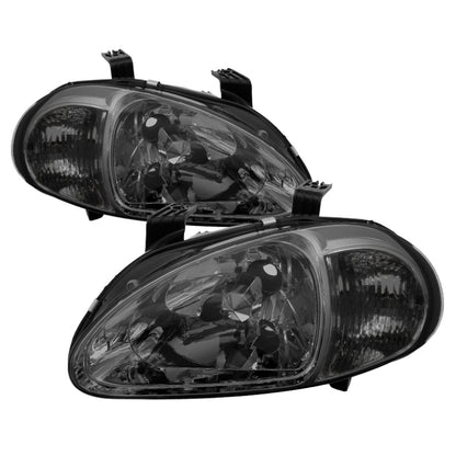 SPYDER Xtune Honda Del Sol 93-97 1Pc Crystal Headlights Smoke HD-ON-HDEL93-1P-SM 5013439 5013439 Photo - Primary