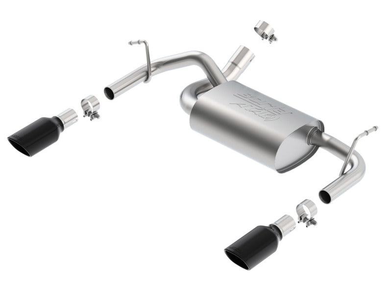 Borla 12-14 Jeep Wrangler JK 2/4Dr Rr Section ATAK Single Square Rlld Angle-Cut Black Chrome Exhaust 11860BC 11860BC Photo - Primary