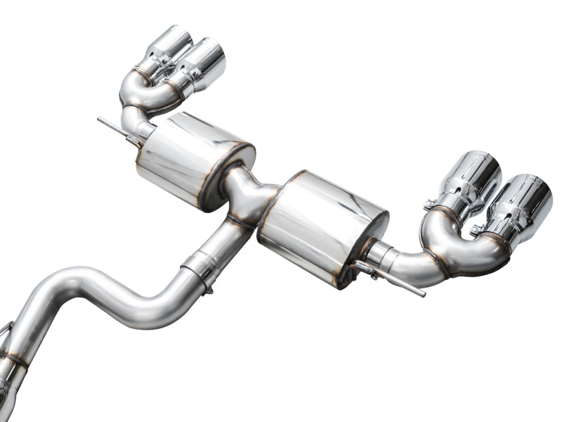 AWE Tuning AWE MK8 Volkswagen Golf R 3in Touring Edition Quad Exhaust - Chrome Silver Tips 3015-42658 3015-42658 Photo - out of package