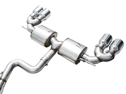 AWE Tuning AWE MK8 Volkswagen Golf R 3in Touring Edition Quad Exhaust - Chrome Silver Tips 3015-42658 3015-42658 Photo - out of package