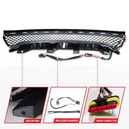 ANZO 15-23 Dodge Charger Black LED Grille w/ Initiation & Running Light/DRL Bar 901028 901028 Photo - Unmounted