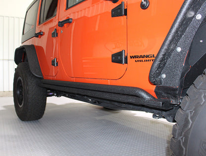Fishbone Offroad 07-18 Jeep Wrangler JK 4 Door Rubicon Steel Rock Slider - Black Textured Powdercoat FB23011 FB23011 Photo - out of package