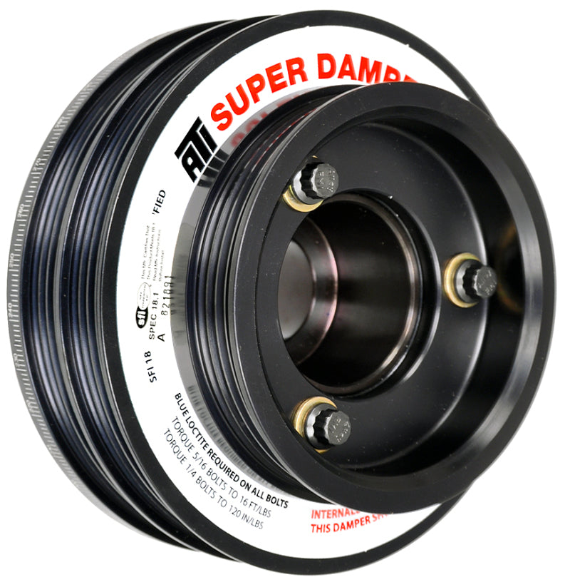 ATI Damper - 5.67in - Alum - (2) 4 Grv - Nissan RB26 - R33 34 - 1Pc - w/Power Steering Pulley ATI918598 ATI918598 User 1