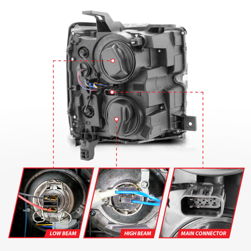 Anzo Projector Headlights 15-17 Chevrolet Silverado 2500HD / 3500HD Chrome 111366 User 5