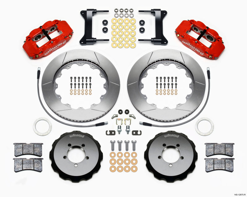 Wilwood Narrow Superlite 6R Front Hat Kit 14.00in Red 1999-2012 Subaru WRX w/Lines 140-12875-R 140-12875-R Photo - Primary