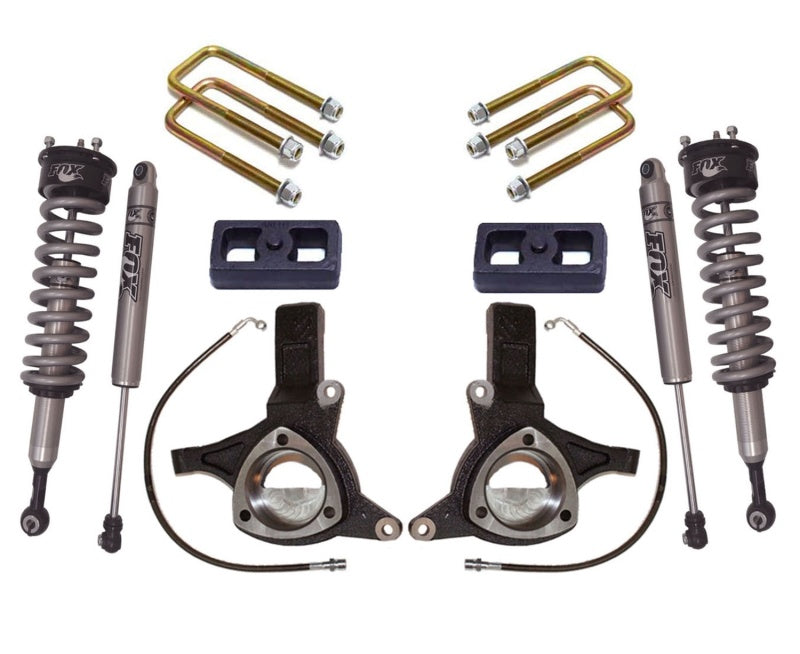 MaxTrac 07-16 GM C1500 2WD w/Cast Steel Susp. 6in/3in Spindle Lift Kit w/FOX Shocks K881364F K881364F Photo - Primary
