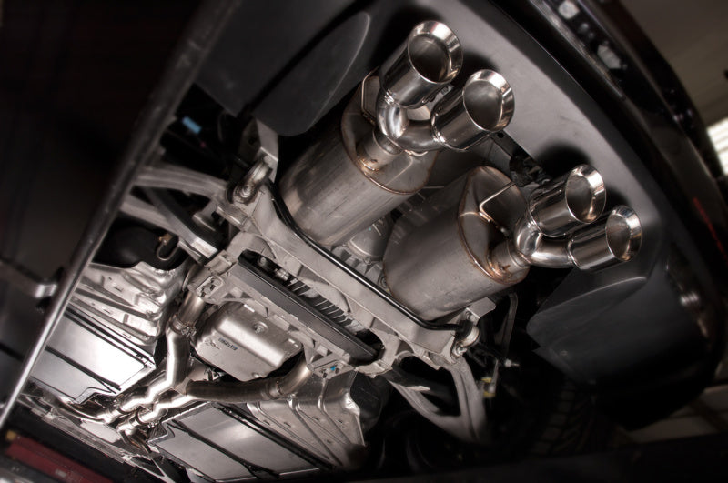 Stainless Works 2009-13 C6 Corvette Axleback 2-1/2in Dual Chambered Turbo Mufflers Quad 4in Tips C609CBQUAD C609CBQUAD Photo - Mounted