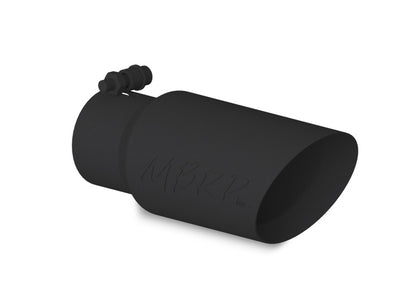 MBRP Universal Tip 4in OD 3in Inlet 10in Length Dual Wall Angled End Black T5156BLK Photo - Primary