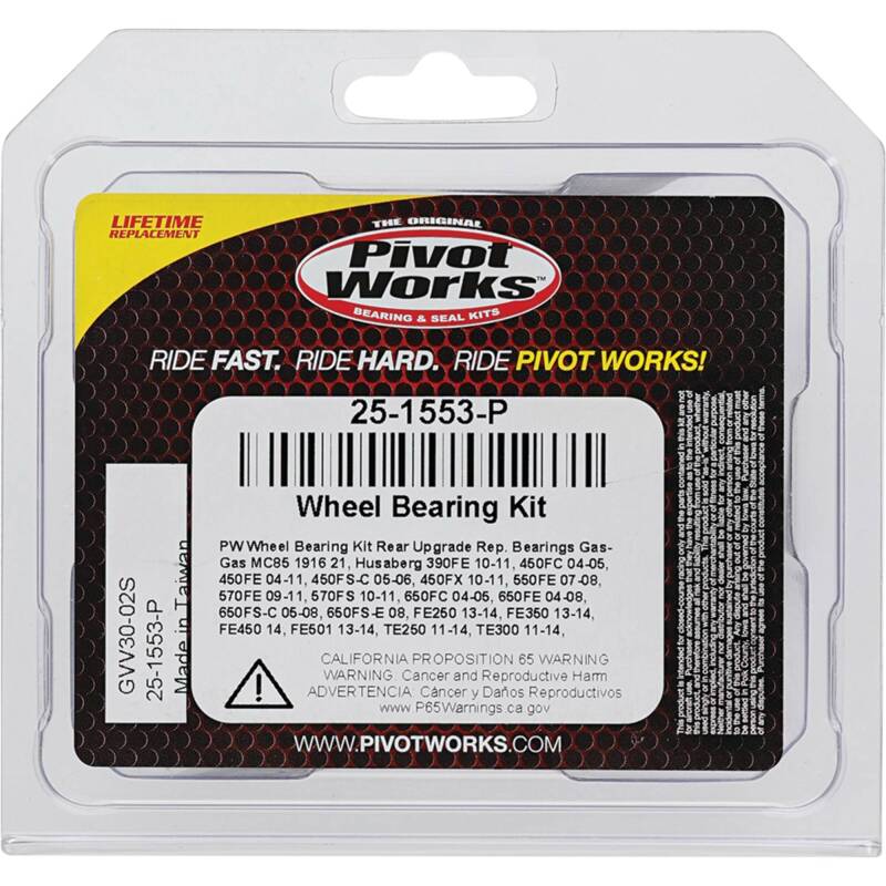 Pivot Works 22-23 Gas-Gas MC85 1714 PW Wheel Bearing Kit Rear Upgrade Rep. Bearings 25-1553-P 25-1553-P Photo - Primary