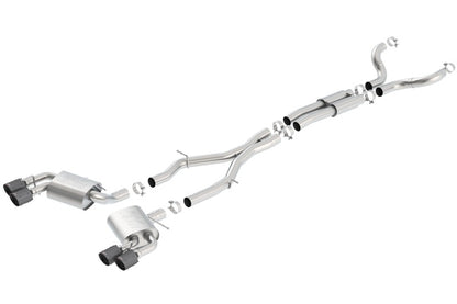Borla 16-17 Chevy Camaro 6.2L 4in Dual CF Tips w/Black Core Dual Split Exit ATAK Catback Exhaust 140688CFBA 140688CFBA Photo - Primary