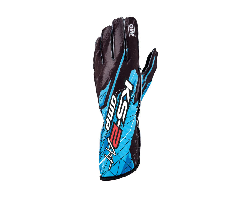 OMP KS-2 Art Gloves Black/Cyan - Size Xxs KB0-2748-A01-275-XXS KB0-2748-A01-275-XXS Photo - Primary