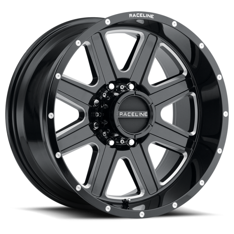 Raceline 940M Hostage 20x10in / 5x127 BP / -19mm Offset / 78.1mm Bore - Black & Milled Wheel 940M-21050-19 940M-21050-19 Photo - Primary