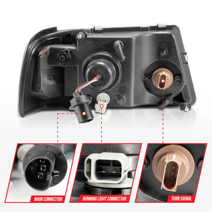 ANZO 2001-2011 Ford Ranger Crystal Headlights w/ Light Bar Black Housing 111511 111511 User 4