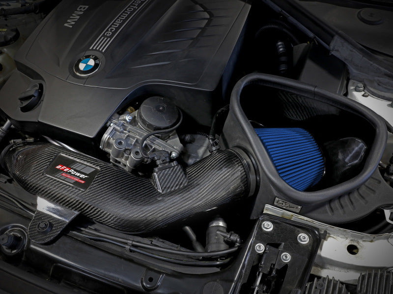 aFe Track Series Carbon Fiber Intake w/Pro 5R Filter BMW M2 (F87) 16-18 L6-3.0L (t) N55 57-10004R 57-10004R Photo - Mounted