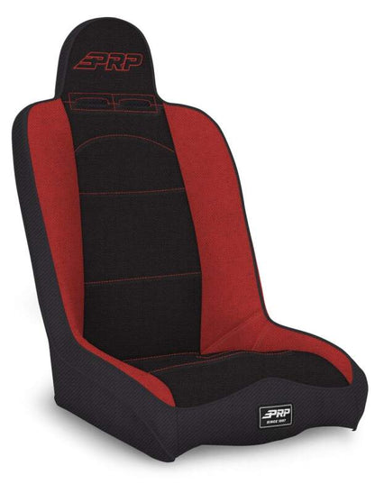 PRP Seats PRP Daily Driver High Back Suspension Seat (Two Neck Slots) - Black/Red A140110-72 A140110-72 Photo - Primary