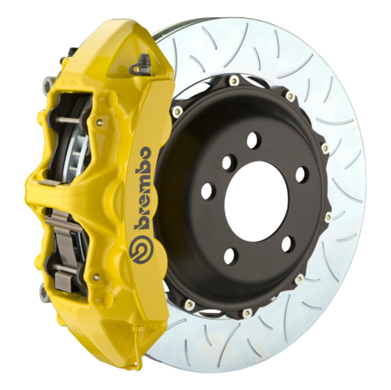 Brembo 12-14 CLS350 Front GT BBK 6 Piston Cast 355x32 2pc Rotor Slotted Type-3- Yellow 1M3.8052A5 1M3.8052A5 Photo - Primary