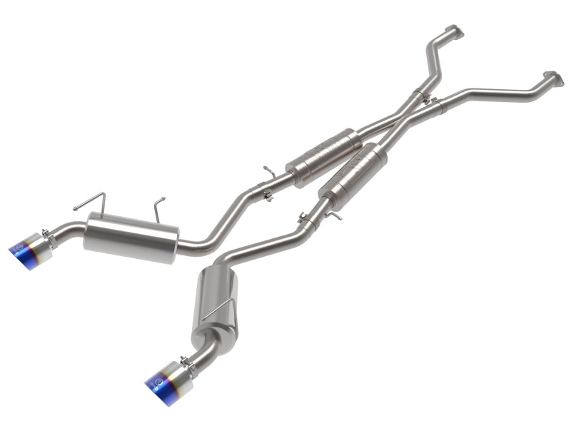 aFe Takeda 09-20 Nissan 370z 2-1/2 IN 304 Stainless Steel Cat-Back Exhaust System w/ Blue Flame Tip 49-36139-L 49-36139-L Photo - Primary
