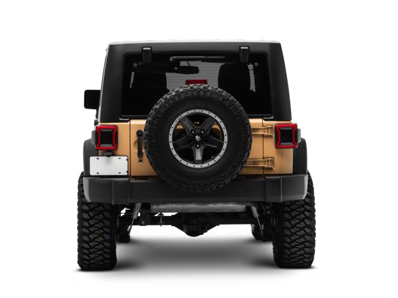 Raxiom 07-18 Jeep Wrangler JK Axial Series JL Style LED Tail Lights- BlkHousing- Red Lens J164242 J164242 Photo - Close Up