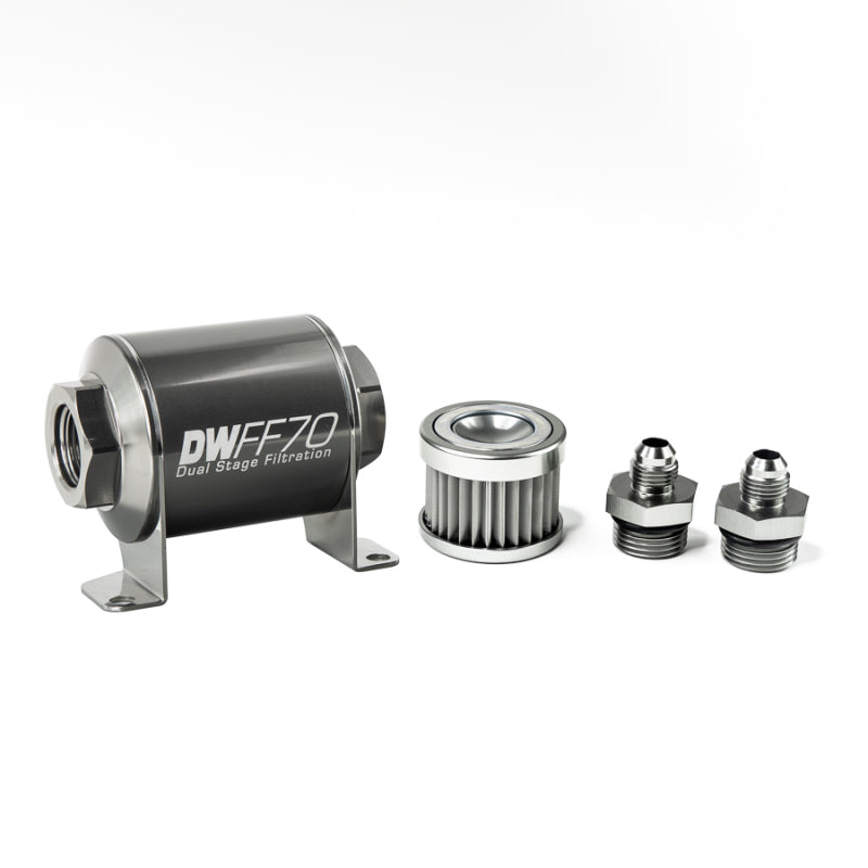 DeatschWerks '-6AN, 5 micron, 70mm In-line fuel filter kit 8-03-070-005K-6 Photo - Primary