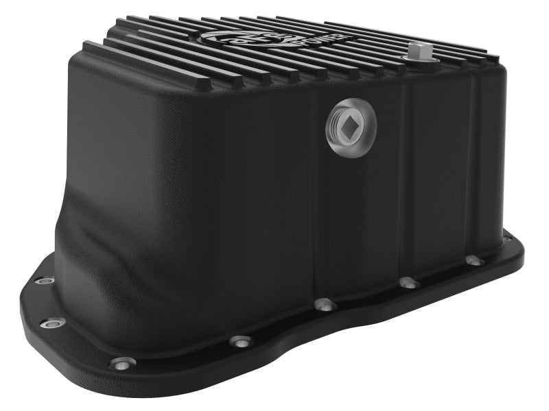 aFe 011-16 GM Diesel Trucks V8-6.6L LML Engine Oil Pan Black POWER Pro Series w/ Machined Fins 46-71080B 46-71080B Photo - Unmounted