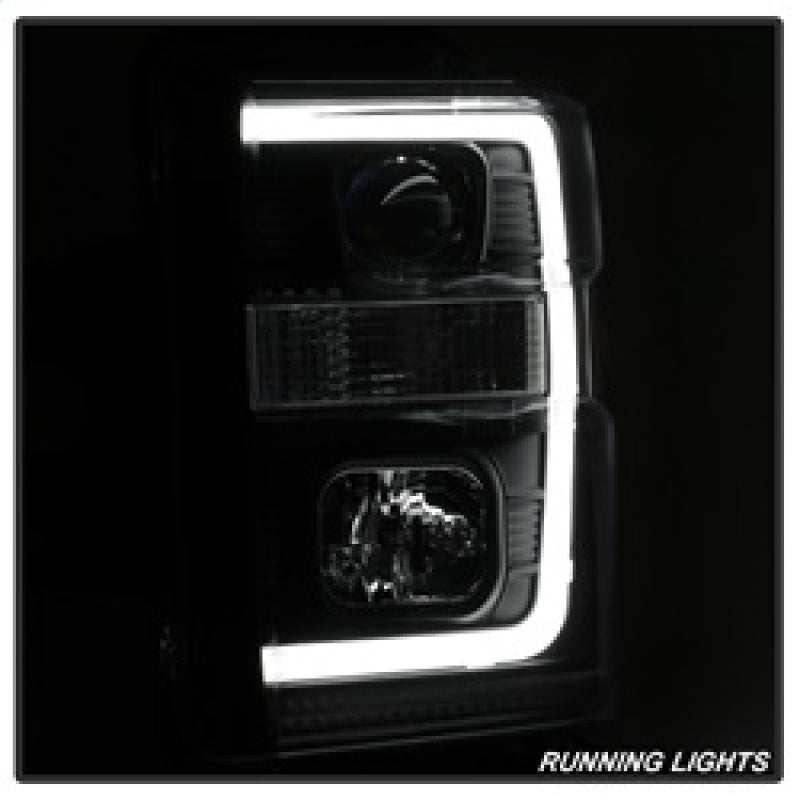 Spyder 08-10 Ford F-250 Projector Headlights V2 - Light Bar DRL LED - Black PRO-YD-FS08V2-LB-BK 5084477 5084477 Photo - Unmounted