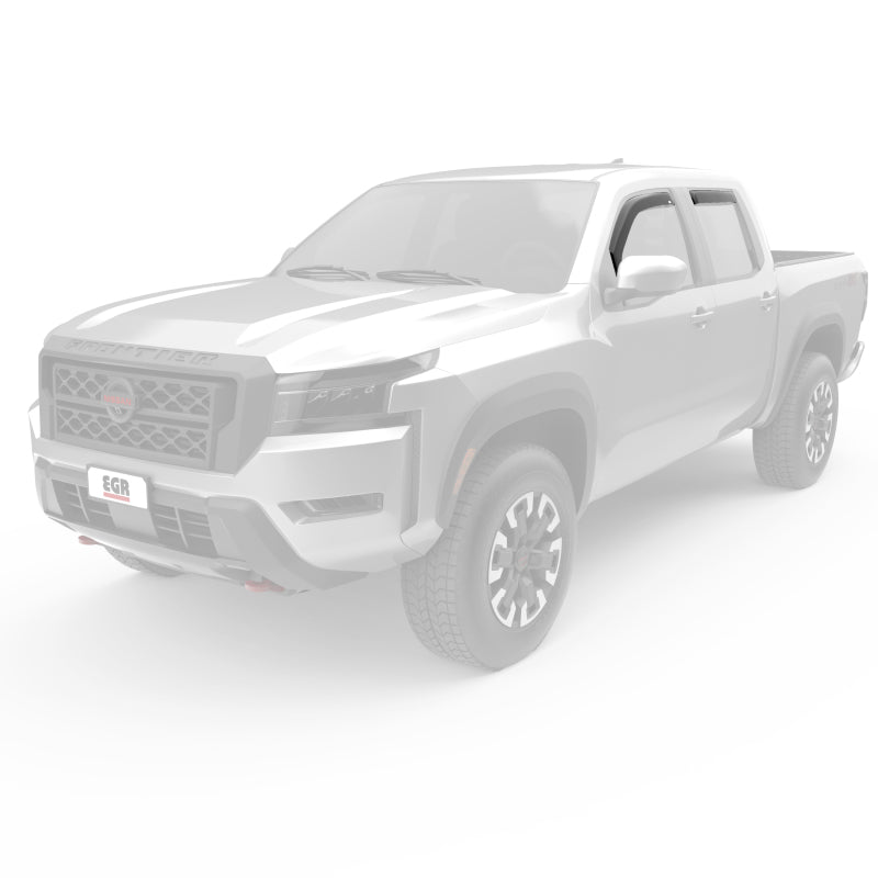 EGR 2022+ Nissan Frontier In Channel Window Visors Front/Rear Set - Dark Smoke Crew Cab 576041 576041 Photo - Mounted