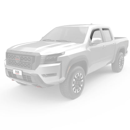 EGR 2022+ Nissan Frontier In Channel Window Visors Front/Rear Set - Dark Smoke Crew Cab 576041 576041 Photo - Mounted