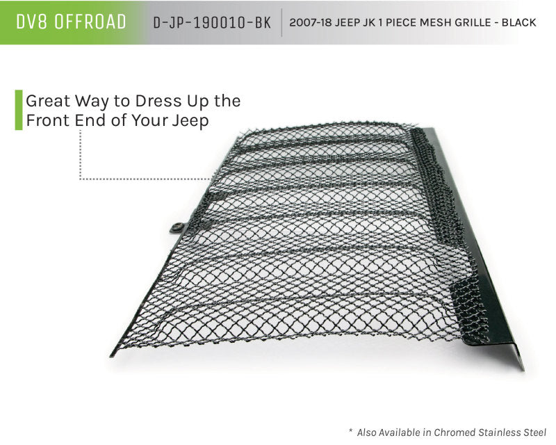 DV8 Offroad 2007-2018 Jeep JK Black Mesh Grille D-JP-190010-BK D-JP-190010-BK Product Brochure - a specific brochure describing a Product