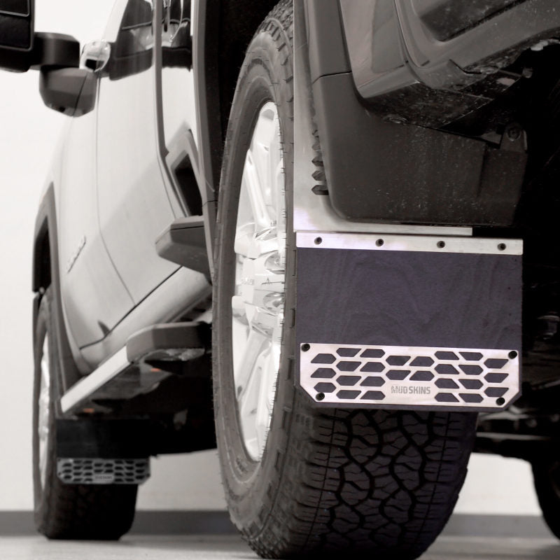 Putco 10-20 Ram HD - Set of 2 (Fits Classic and New body) Mud Skins - Brushed SS w/ Hex Shield 78140 78140 Photo - Primary