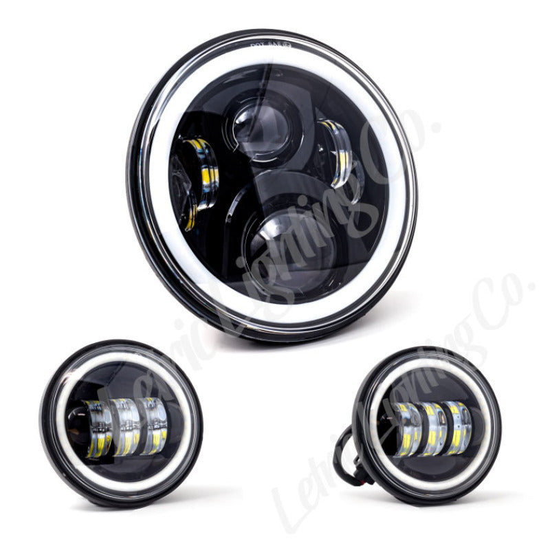 Letric Lighting 7in Led Black Full-Halo Indian LLC-ILHK-7BH LLC-ILHK-7BH Photo - Primary