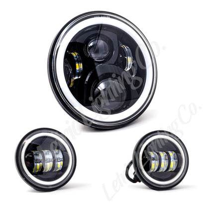 Letric Lighting 7in Led Black Full-Halo Indian LLC-ILHK-7BH LLC-ILHK-7BH Photo - Primary