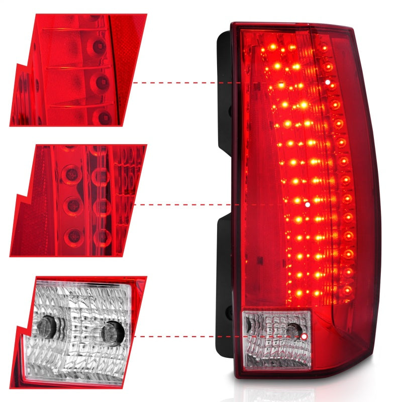 Anzo 2007-2014 Chevrolet Suburban LED Taillights Red/Clear - Escalade Look 311190 Photo - Unmounted