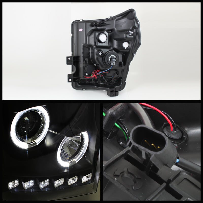 Spyder Ford Super Duty 11-15 Projector Headlights LEDHalo DRL Blk High H1 Low 9006 PRO-YD-FS11-HL-BK 5070272 5070272 User 1
