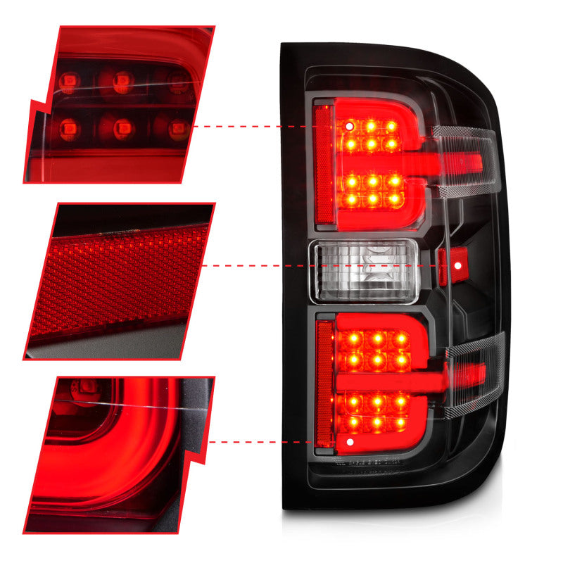 ANZO 15-19 Chevy Silverado 2500HD/3500HD (Halgn Only) LED Tail Lights w/Black Light Bar & Clear Lens 311425 311425 User 2