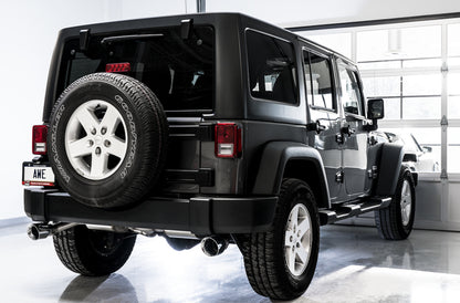AWE Tuning 07-18 Jeep Wrangler JK/JKU 3.6L Tread Edition Axle-Back Dual Exhaust - Chrome Silver Tips 3015-32003 3015-32003 Photo - Mounted