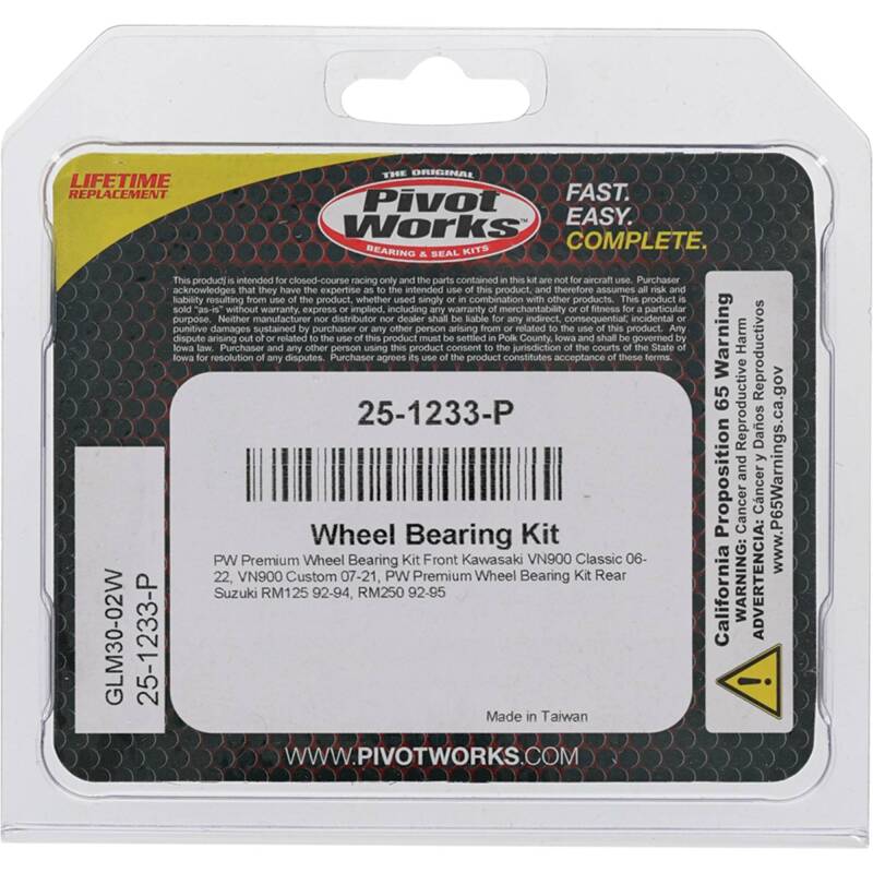 Pivot Works Kawasaki, Suzuki Wheel Bearing Kit Premium Bearings 25-1233-P 25-1233-P Photo - Primary