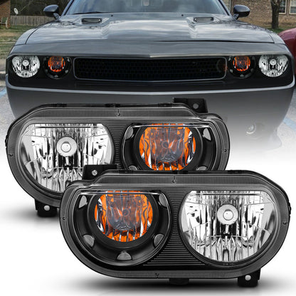 Anzo  2008-2014 Dodge Challenger Crystal Headlights Black 121526 Photo - Primary