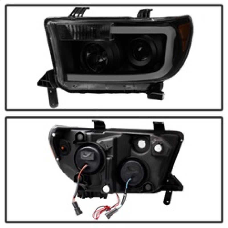 SPYDER Xtune Toyota Tundra 07-13 LED Light Bar Projector Headlights Black Smoked PRO-JH-TTU07-LED-BSM 9030413 9030413 Photo - Unmounted