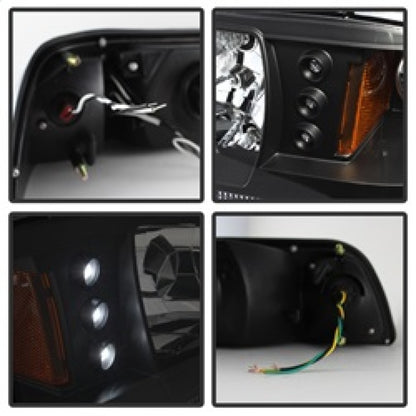 Spyder Ford Mustang 87-93 1PC LED (Replaceable LEDs)Crystal Headlights Black HD-YD-FM87-1PC-LED-BK 5012531 5012531 Photo - Unmounted