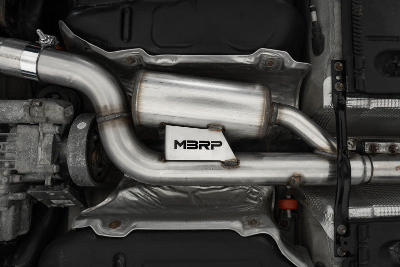 MBRP 17-19 VW Golf Sportwagen/Alltrack 1.8T T304SS 3in Cat-Back 2.5in Dual Split Rear w/ CF Tips S46183CF S46183CF Photo - Close Up