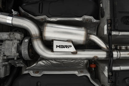 MBRP 17-19 VW Golf Sportwagen/Alltrack 1.8T T304SS 3in Cat-Back 2.5in Dual Split Rear w/ CF Tips S46183CF S46183CF Photo - Close Up