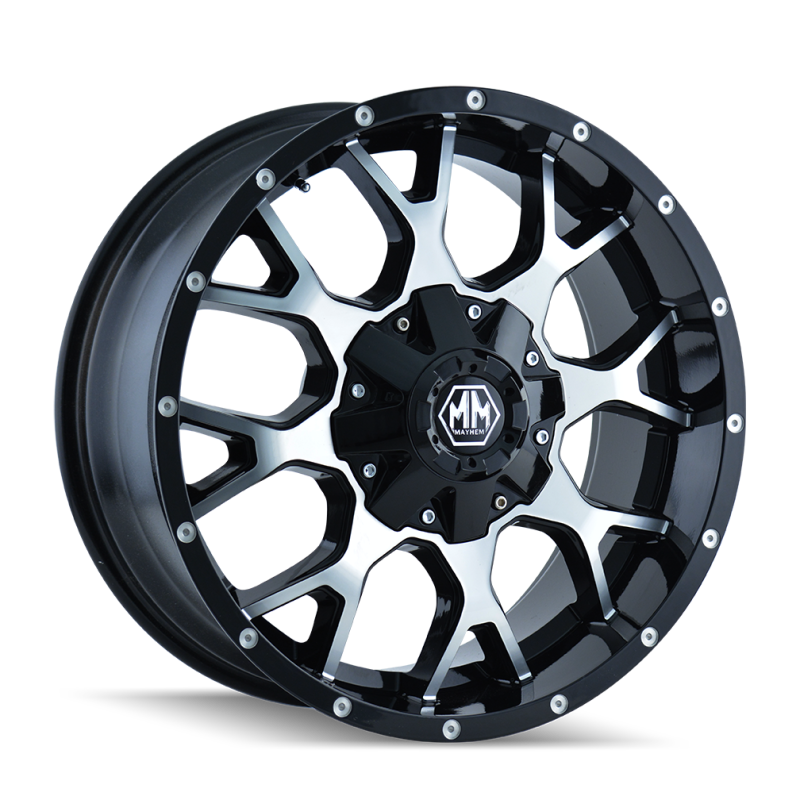 Mayhem 8015 Warrior 18x9 / 6x135 BP / -12mm Offset / 106mm Hub Black/Machined Face Wheel 8015-8937B 8015-8937B Photo - Primary
