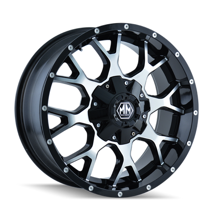 Mayhem 8015 Warrior 18x9 / 5x150 BP / -12mm Offset / 110mm Hub Black/Machined Face Wheel 8015-8997B 8015-8997B Photo - Primary